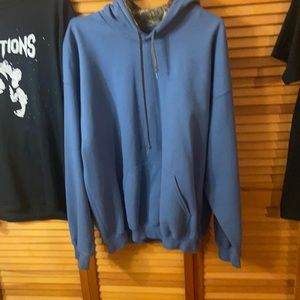 Blue Hoodie w camo inside